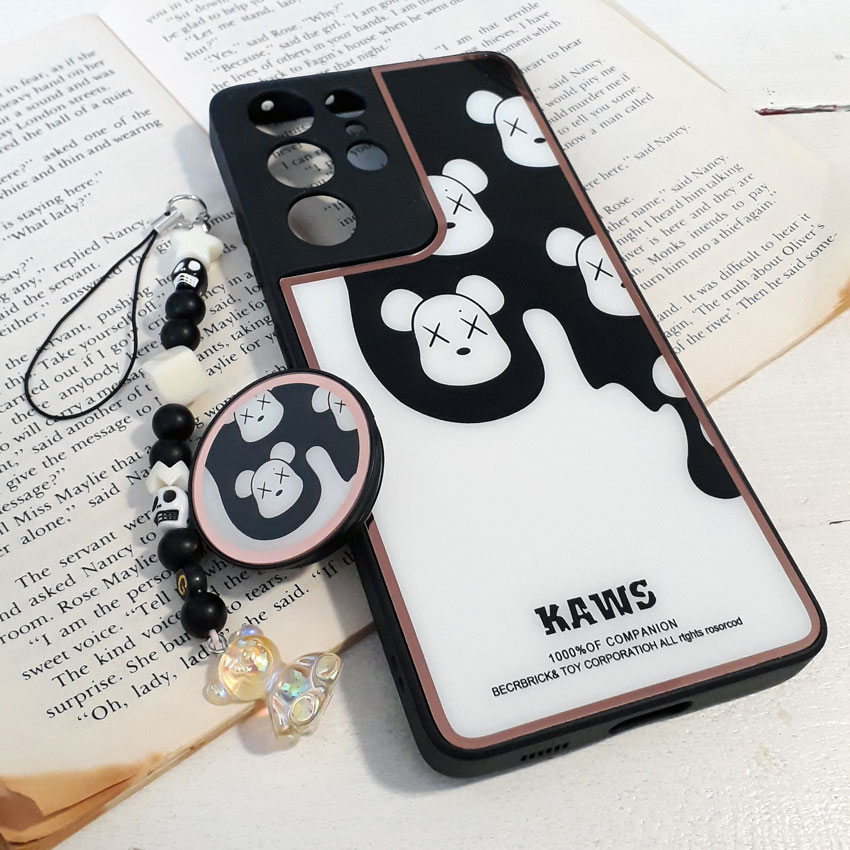 کاور Kaws سامسونگ Galaxy S21 Ultra به همراه پاپ سوکت و بند آویز کد 11415